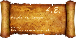Aszódy Emese névjegykártya