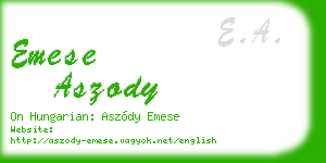 emese aszody business card