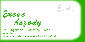 emese aszody business card